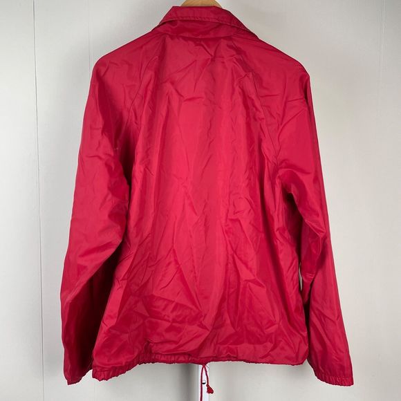 Mens Vintage NYLONS USA Red Snap Front Hustler Hatteras Embroidered Jacket Large - Picture 6 of 8